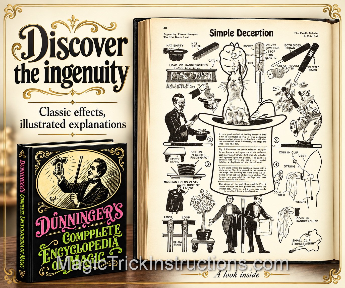Dunningers Complete Encyclopedia of Magic is a collection of articles and tricks written by Joseph Dunninger over his career as a mentalist and stage magician.