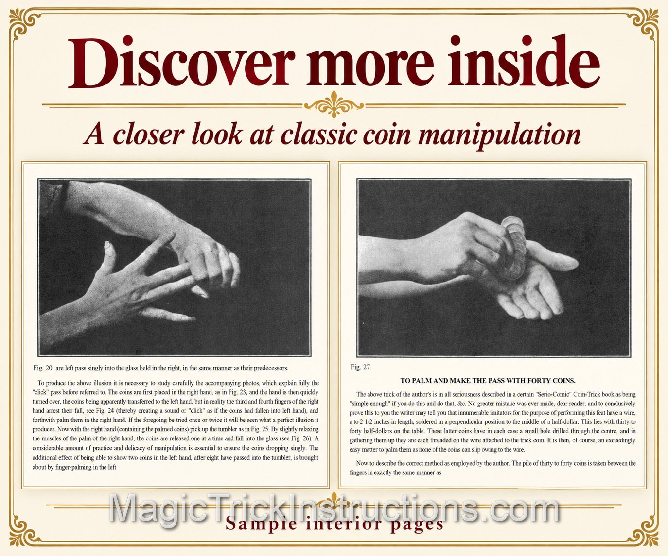 Modern Coin Manipulation Nelson Downs is a foundational book on coin magic by the legendary magician Thomas Nelson Downs, widely known as the "King of Koins".
